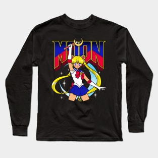 90's TV Japanese Anime Superhero Heroine Gamer Parody Mashup Long Sleeve T-Shirt